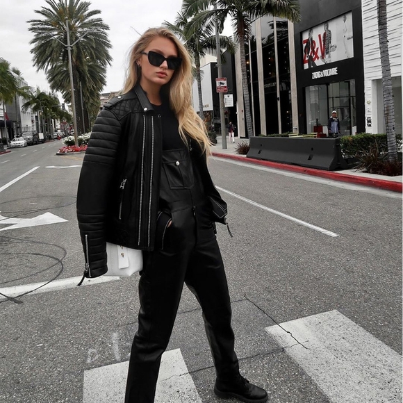 BODA SKINS Leather Jacket Napa Sheep Skin  Kay Michaels 2.0 Black Biker Quilted - Picture 3 of 16